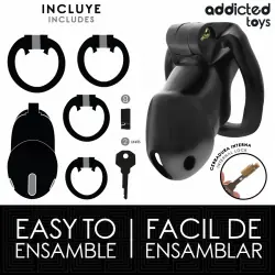 Addicted toys locked - mindnight cell jaula para pene talla m