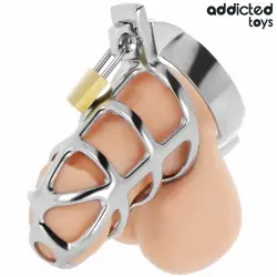 Addicted toys locked - silver lock jaula para pene de metal talla m