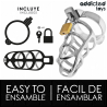 Addicted toys locked - silver lock jaula para pene de metal talla m - 4