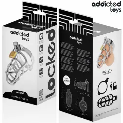 Addicted toys locked - silver lock jaula para pene de metal talla m