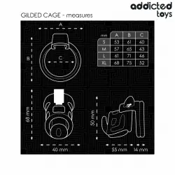 Addicted toys locked - gilden cage jaula para pene de silicona 8,5 cm