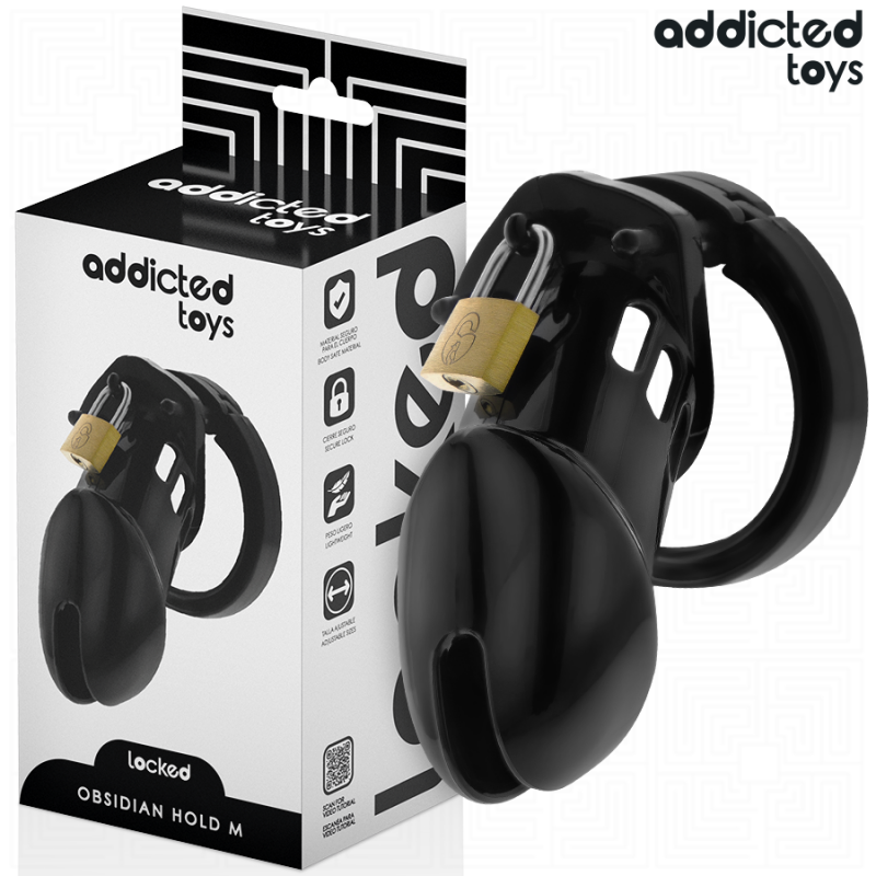 Addicted toys locked - obsidian hold jaula para pene talla m Addicted toys locked - obsidian hold jaula para pene talla m