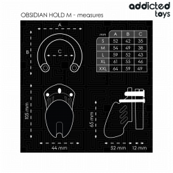 Addicted toys locked - obsidian hold jaula para pene talla m