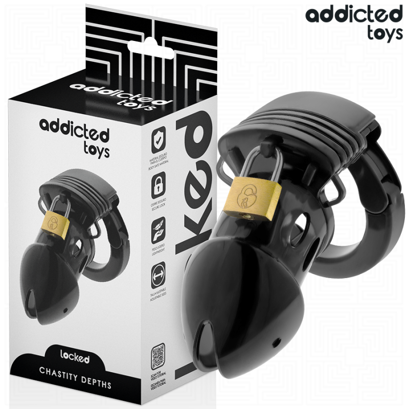 Addicted toys locked - chastity depths jaula para pene 7,5 cm Addicted toys locked - chastity depths jaula para pene 7,5 cm
