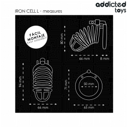 Addicted toys locked - iron cell jaula para pene de metal 5 cm talla l - 5