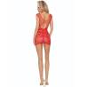 Passion - bs111 bodystocking encaje rojo - 2