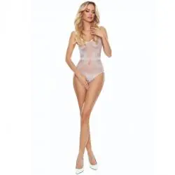 Passion - bs115 bodystocking rejilla blanco