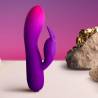 Rocks- off - glo- girl vibrador rabbit morado - 3