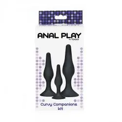 Toyjoy - anal play curvy companions plug anal 3 piezas negro
