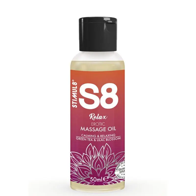 Stimul8 - s8 relax aceite de masaje erótico té verde 50 ml Stimul8 - s8 relax aceite de masaje erótico té verde 50 ml
