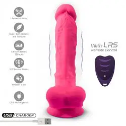Silexd - pene realístico modelo 18 rosa vibración + control remoto lrs