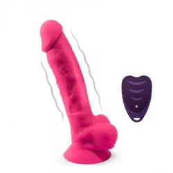 Silexd - pene realístico modelo 18 rosa vibración + control remoto lrs