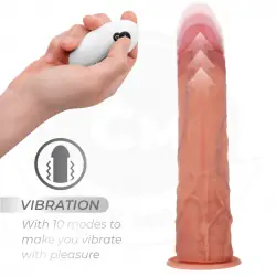 Cock miller - dildo hiperrealístico con ventosa y thrusting con control remoto 21,5 cm