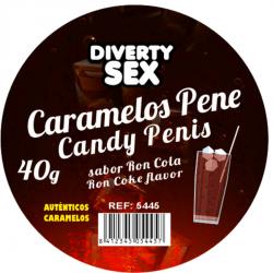 Diablo picante - 20 caramelos pene con sabor ron cola