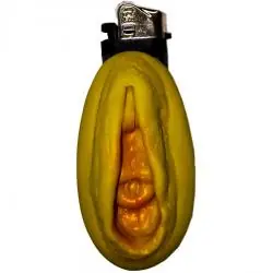 Diablo picante - mechero vagina dorado