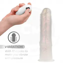 Cock miller - dildo silicona 19,5 cm , luces y vibración con control remoto