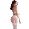 Conjunto Chilirose CR 4862 blanco, de espaldas con liguero