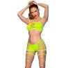 Chilirose - cr 4866 set top y short verde neón s/m - 1