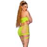 Chilirose - cr 4866 set top y short verde neón s/m - 2