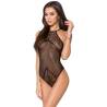 Passion Velia teddy de tul negro S/M, modelo de frente