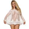 Babydoll Blanco con Mangas Acampanadas Subblime, de frente con mangas acampanadas