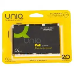 Uniq pull preservativos con tiras sin latex 3 unidades