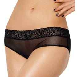 Panties con abertura trasera Queen Lingerie, detalle de frente con cintura de encaje