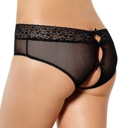 Panties con abertura trasera Queen Lingerie, detalle de la parte trasera con lazo