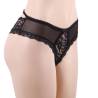 Panties de encaje floral Queen Lingerie, modelo de lado con transparencias