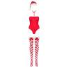 Disfraz navideño Obsessive Kissmas, body, medias y gorro sin modelo