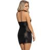 Minivestido Negro Brillante de Tiras Subblime, de espaldas