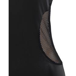 Minivestido Negro Brillante de Tiras Subblime, detalle de la malla lateral