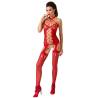 Passion - woman bs056 bodystocking rojo talla única - 1