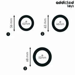 Addicted toys - set de anillos silicona planos
