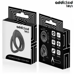 Addicted toys - anillo texturizado doble para el pene