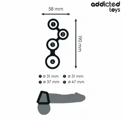 Addicted toys - anillo para el pene con divisores para testículos