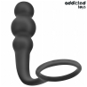 Addicted Toys modelo 1, plug de bolas con anillo negro, de frente