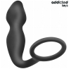 Addicted Toys plug anal con anillo modelo 2 negro, de frente