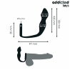 Addicted Toys plug anal con anillo modelo 2, con medidas