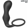 Addicted Toys modelo 3, plug curvo con anillo negro, de frente