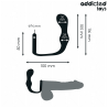 Addicted Toys modelo 3, plug curvo con anillo, con medidas