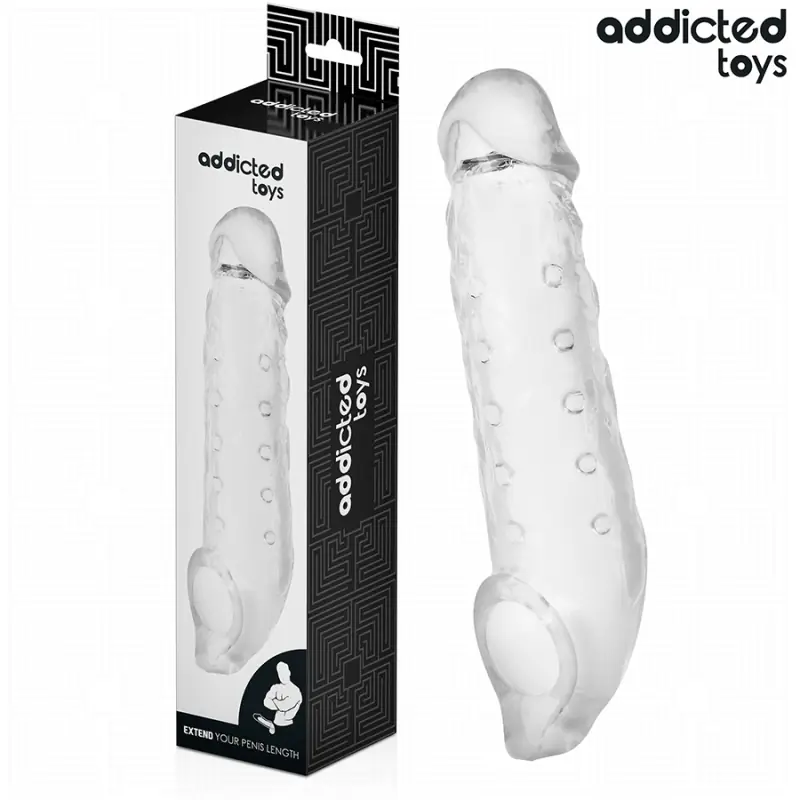 Addicted toys - funda para el pene transparente talla s 23 cm