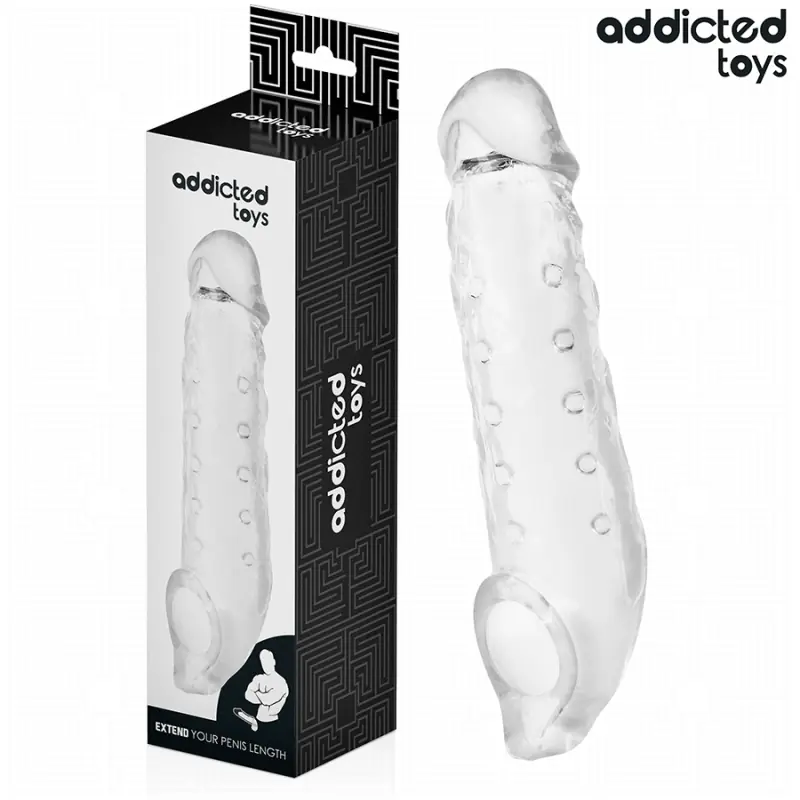 Addicted toys - fundas para el pene transparente talla m 27 cm