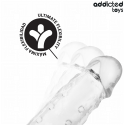 Addicted toys - fundas para el pene transparente talla m 27 cm