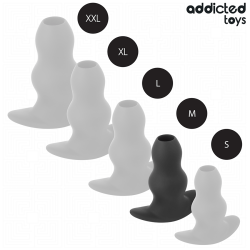 Addicted toys - plug anal hueco silicona talla m 9,6 cm - - 5