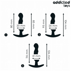 Addicted toys - set de 3 plug anal silicona modelo 1