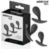 Addicted toys - set de 3 plug anal silicona modelo 3 - 1