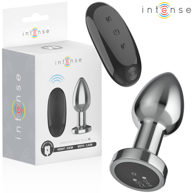 Intense - plug anal 10 vibraciones metal con control remoto m Intense - plug anal 10 vibraciones metal con control remoto m