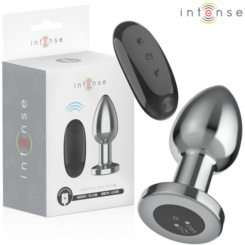 Intense - plug anal 10 vibraciones metal con control remoto l Intense - plug anal 10 vibraciones metal con control remoto l