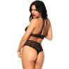 Set de top de encaje y braguita Leg Avenue, de espaldas con tiras en la espalda